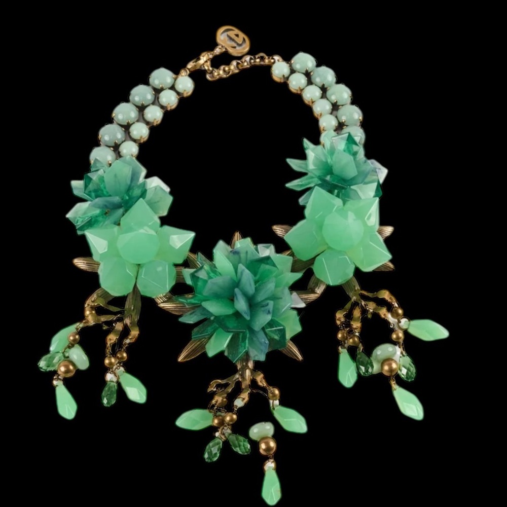 GUCCI Rare Green Floral Necklace